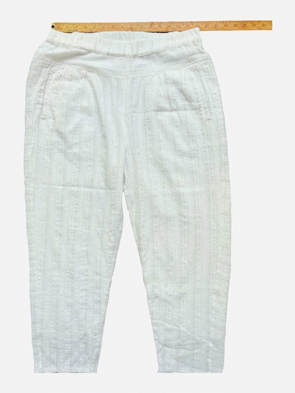 Hei Hei for Anthropologie Oversized Haram Baggy Pants White Metallic Stripes Med
